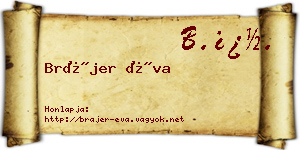 Brájer Éva névjegykártya